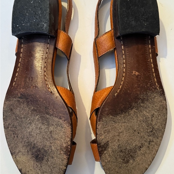 Prada sling back sandals 1 inch heel size 38 tan pebbled leather 90’s - Picture 7 of 12